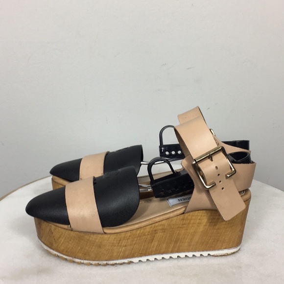 Steve Madden Cream Platform Sandal Heel Sz 6 - Picture 3 of 7